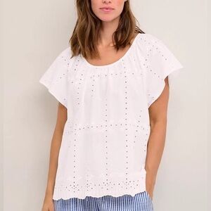 CREAM Eyelet White CRMOCCAMIA SHIRT Size 44